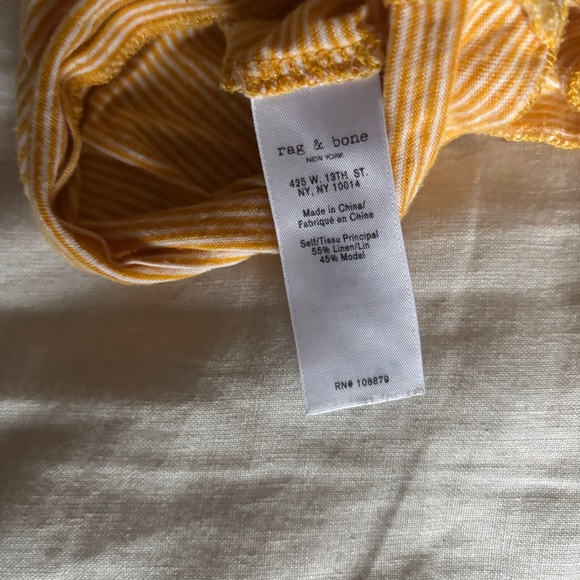 Rag and Bone Yellow and White Stripe Tank Size Medium - Picture 4 of 7